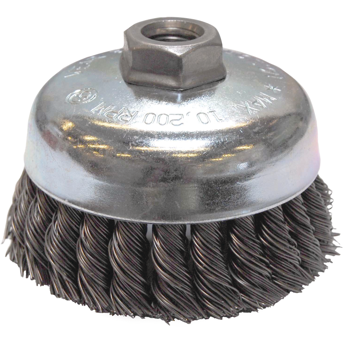 Weiler Vortec 4 In. Knotted 0.02 In. Angle Grinder Wire Brush Image 1
