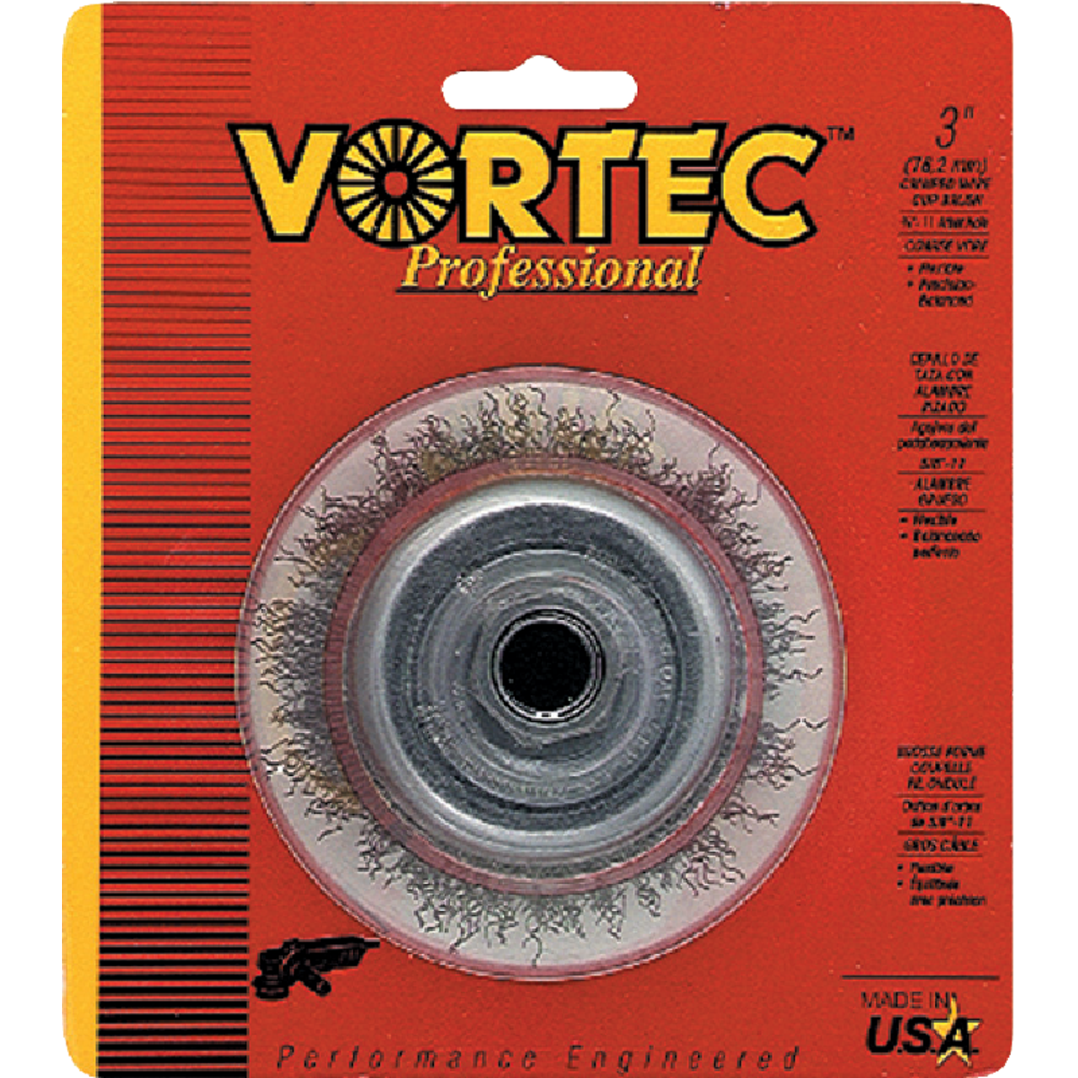 Weiler Vortec 3 In. Crimped 0.014 In. Angle Grinder Wire Brush Image 1