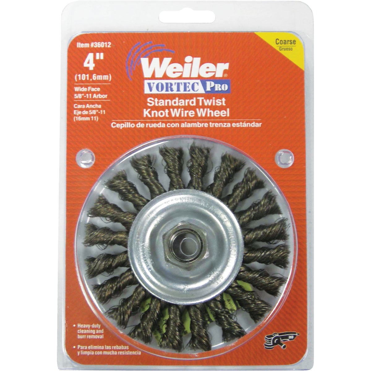 Weiler Vortec 4 In. Stringer Bead 0.014 In. Angle Grinder Wire Wheel Image 2