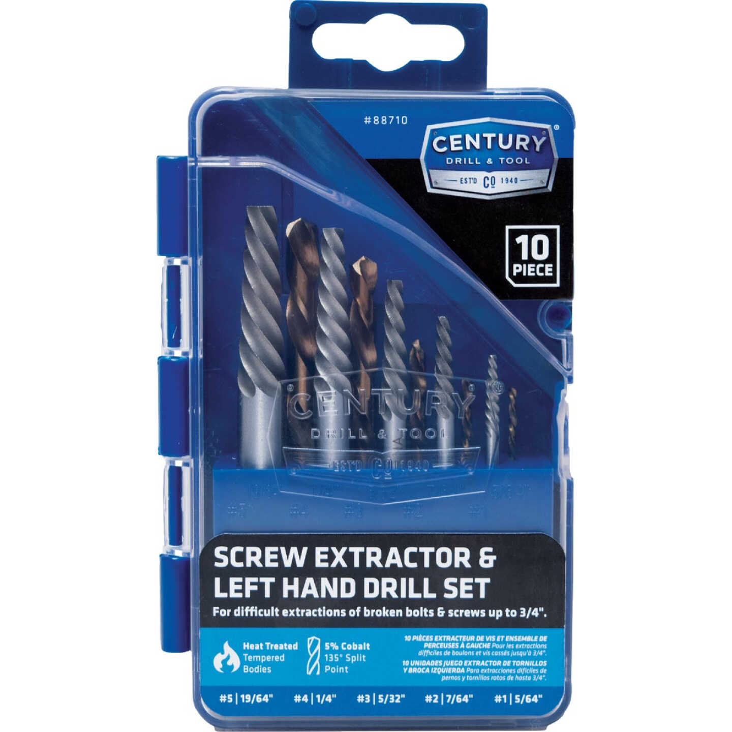 Century Drill & Tool Screw Extractor & Drill Bit Set (10-Piece) Image 1