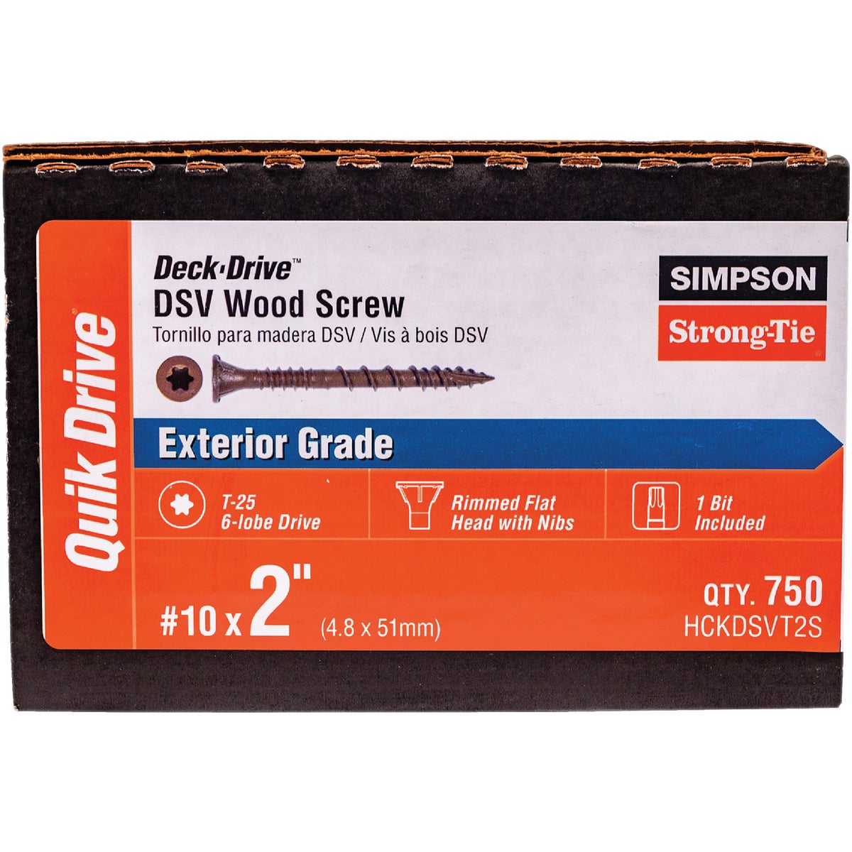 Deck-Drive DSV WOOD Screw (Collated)  #10 x 2 in. T25 6-Lobe, Tan (750-Qty) Image 2