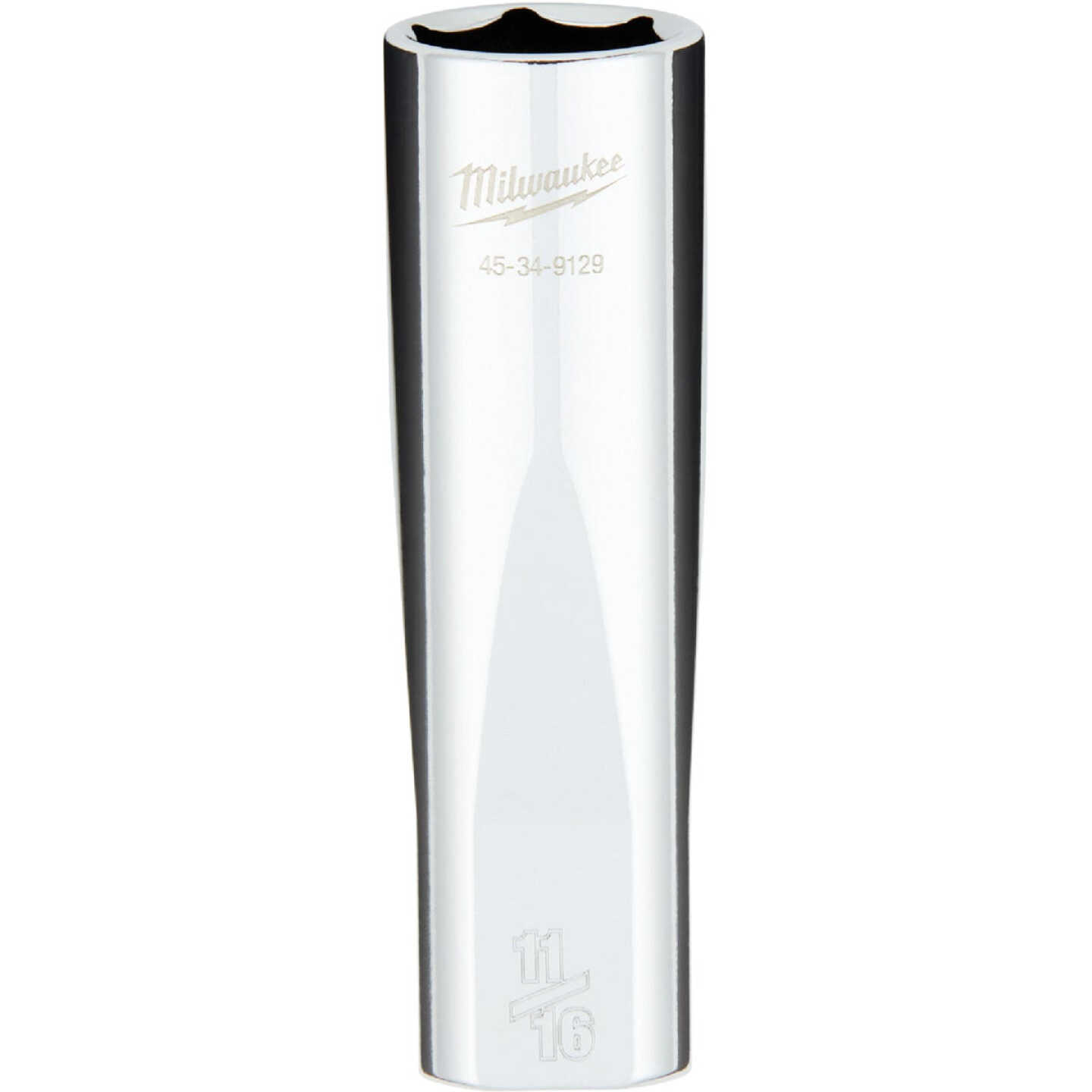 Milwaukee 1/2 In. Drive 11/16 In. 6-Point Deep Standard Socket with FOUR FLAT Sides Image 1