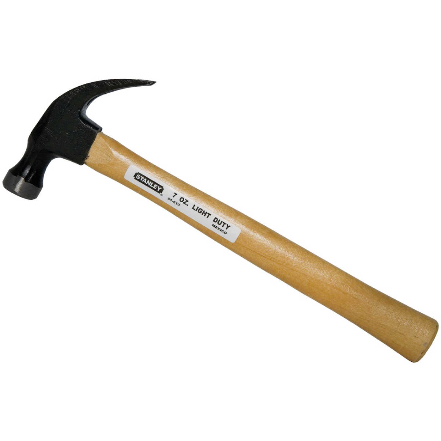 Stanley 7 Oz. Smooth-Face Curved Claw Hammer with Hickory Handle Image 1