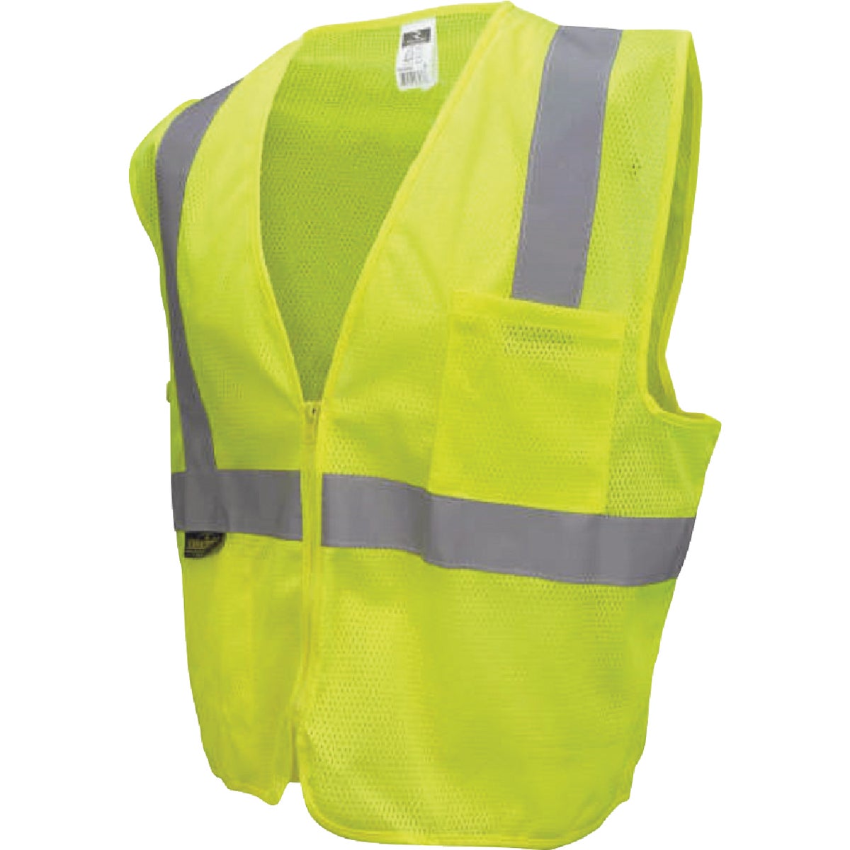 Radians RADWEAR SV2Z Economy Type R ANSI Class 2 Hi-Vis Green Mesh Safety Vest with Zipper, L