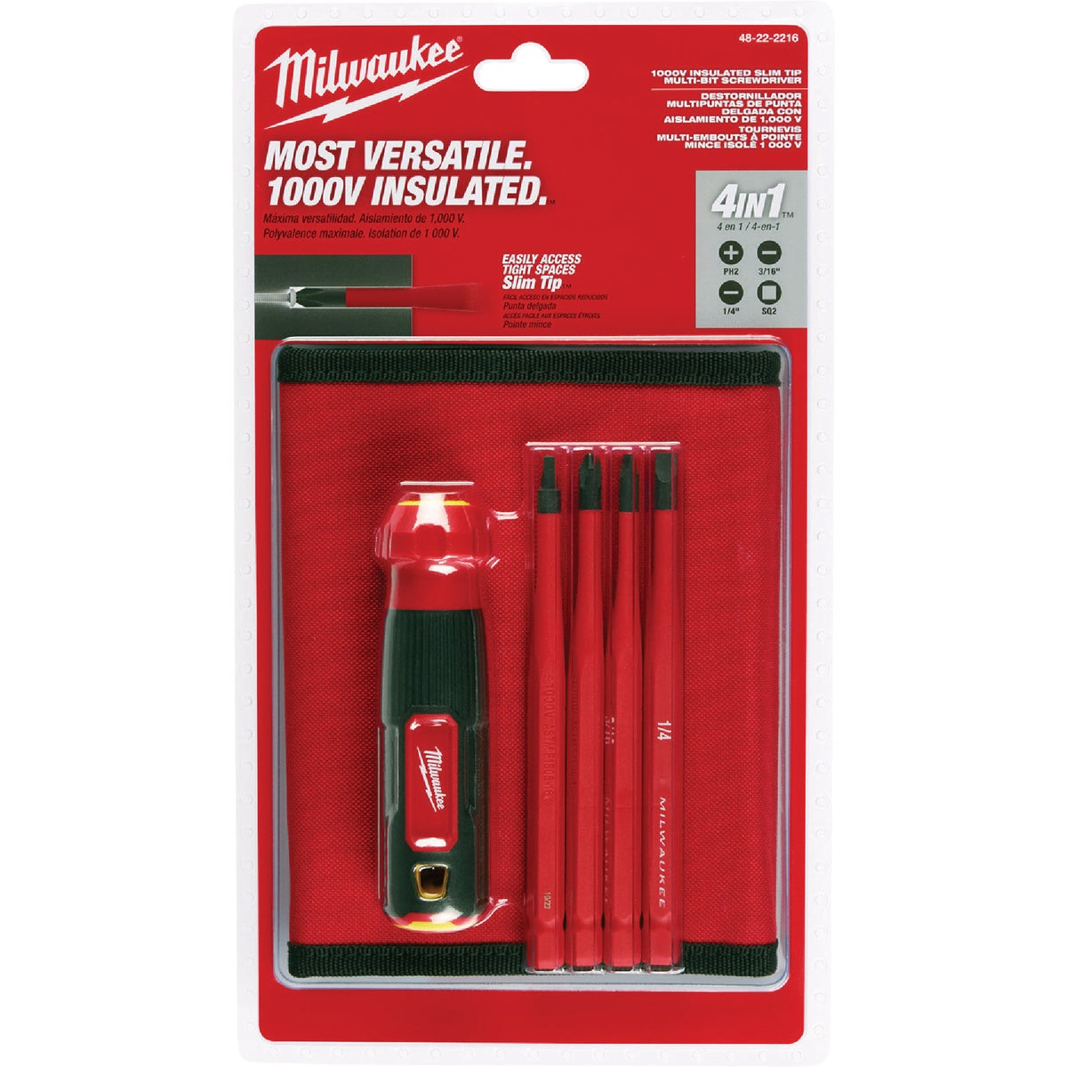 Milwaukee 4-In-1 1000V Insulated Slim Tip Multi-Bit Screwdriver Image 4