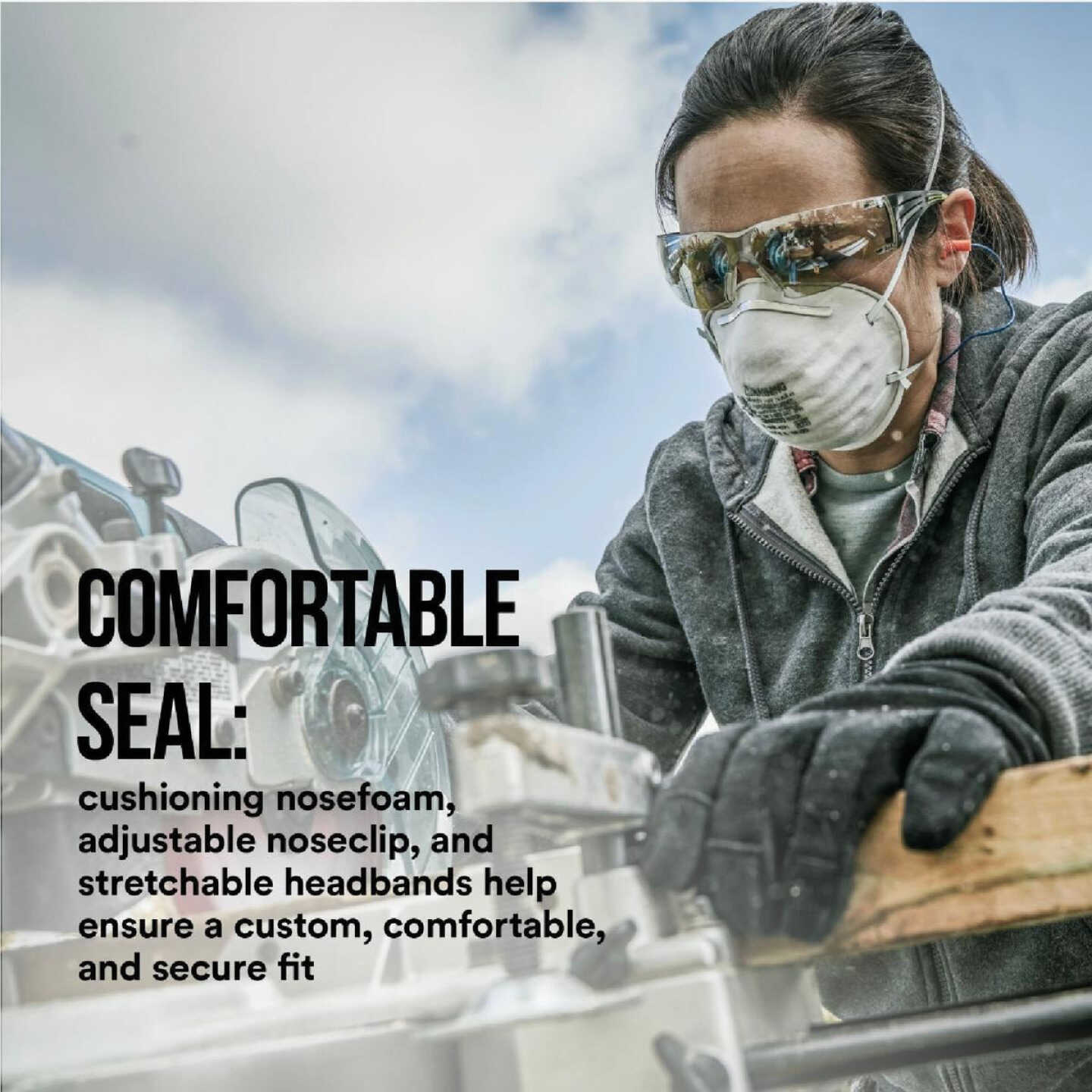 3M N95 Particulate Respirator for Sanding & Fiberglass (3-Pack) Image 3
