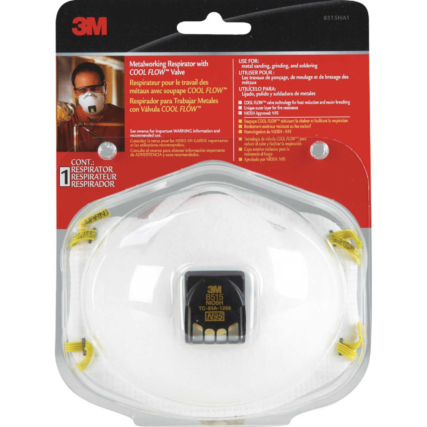 3M N95 Respirator for Welding with Cool Flow Valve Image 2