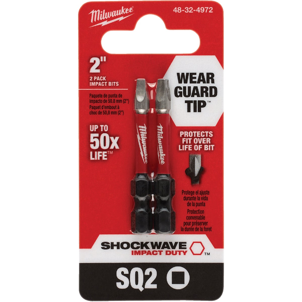 Milwaukee SHOCKWAVE #2 Square 2 In. Impact Duty Screwdriver Bit (2-Pack) Image 4