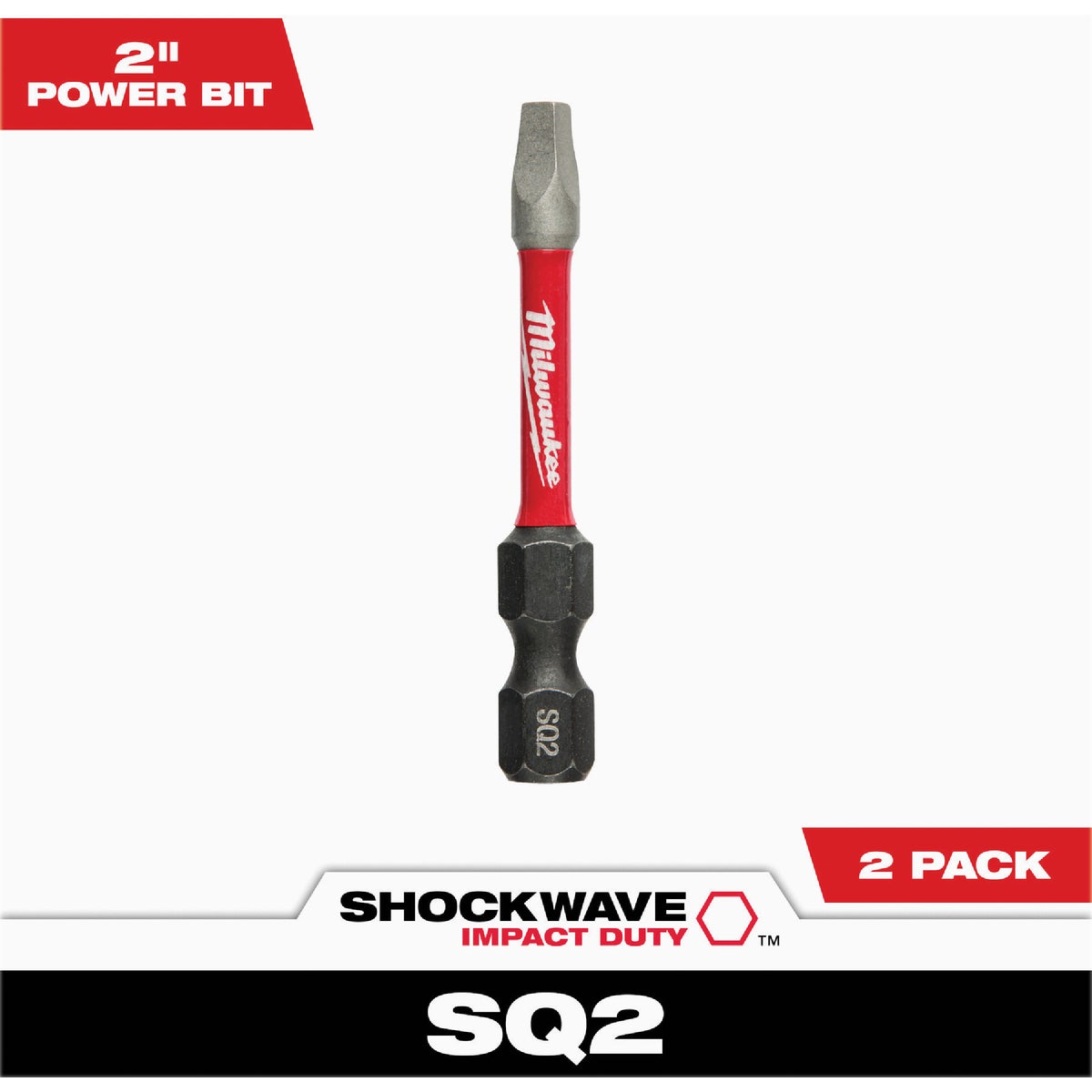Milwaukee SHOCKWAVE #2 Square 2 In. Impact Duty Screwdriver Bit (2-Pack) Image 1