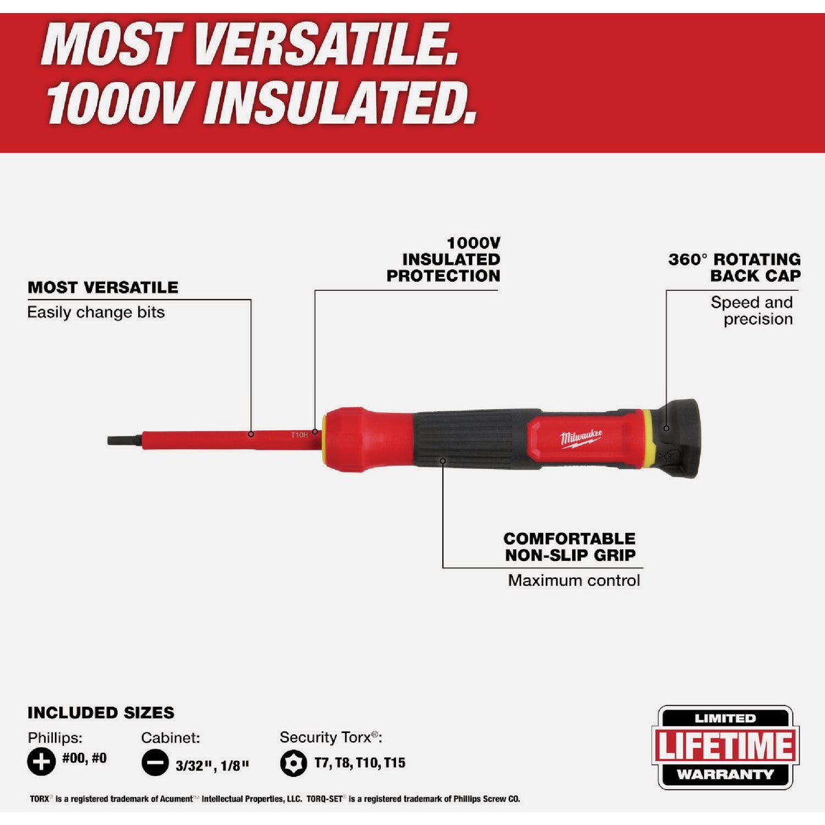 Milwaukee 8-In-1 1000V Insulated Precision Multi-Bit Screwdriver Image 3