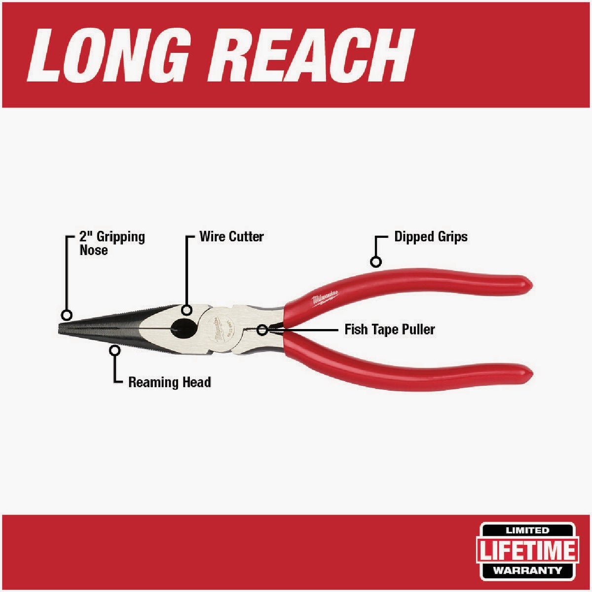 Milwaukee 8 In. Long Nose Pliers Image 3