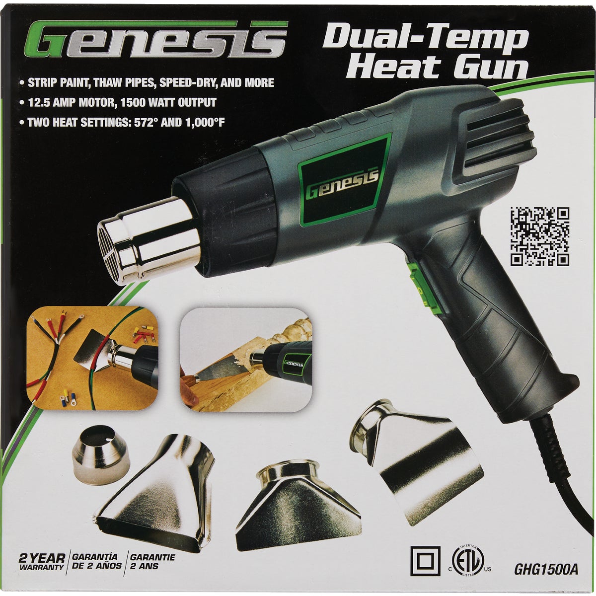 Genesis 12.5A Dual Temp Heat Gun Kit w/9 Accessories Image 2
