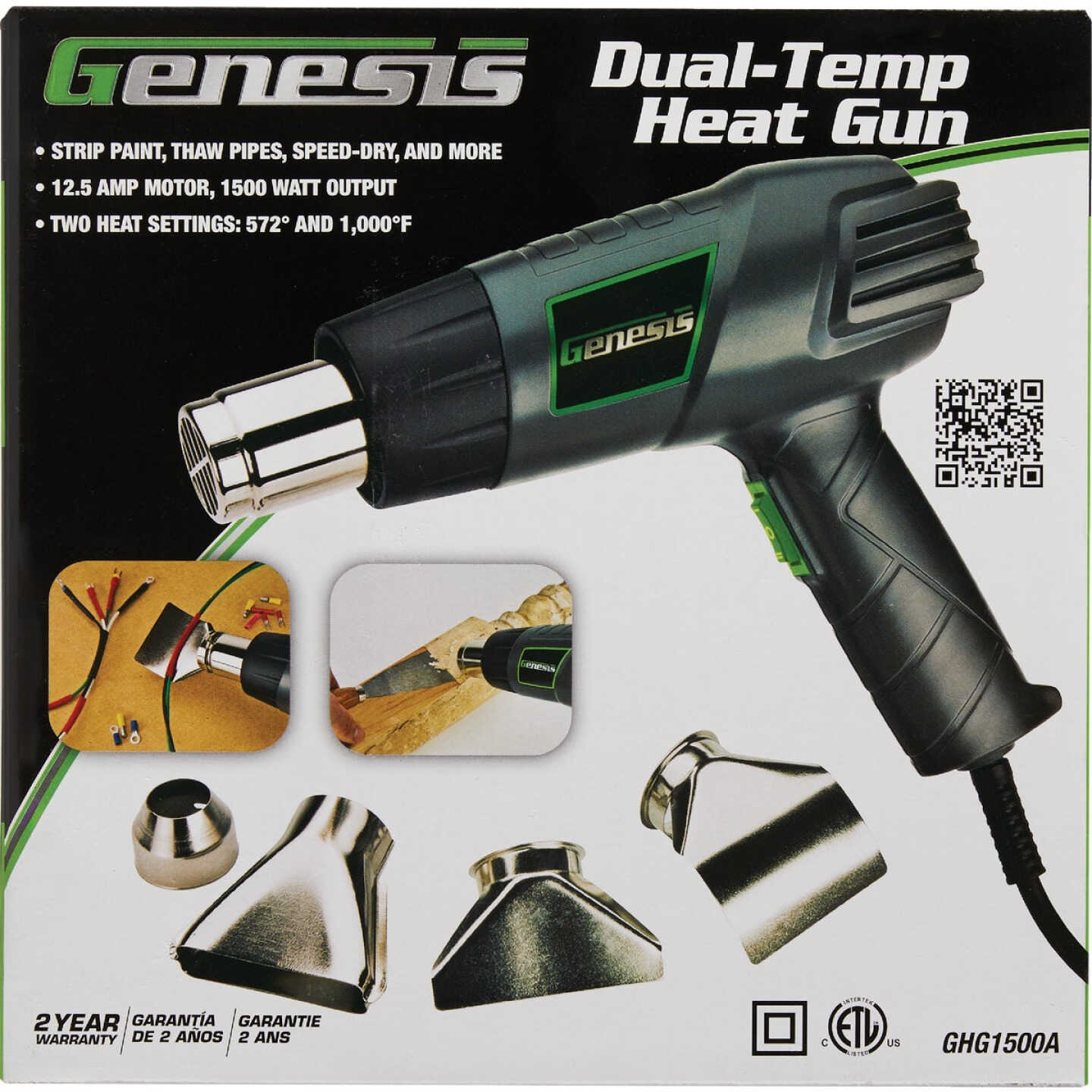 Genesis 12.5A Dual Temp Heat Gun Kit w/9 Accessories Image 2