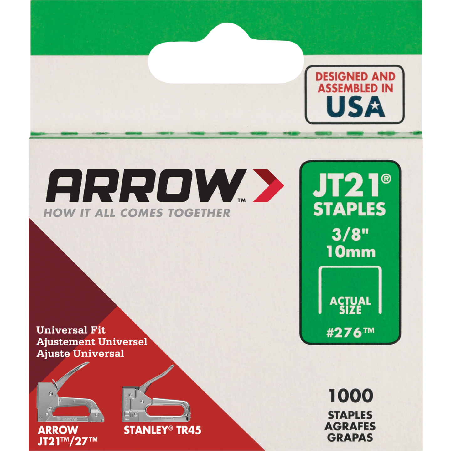 Arrow JT21 Light Duty Staple, 3/8 In. (1000-Pack) Image 1