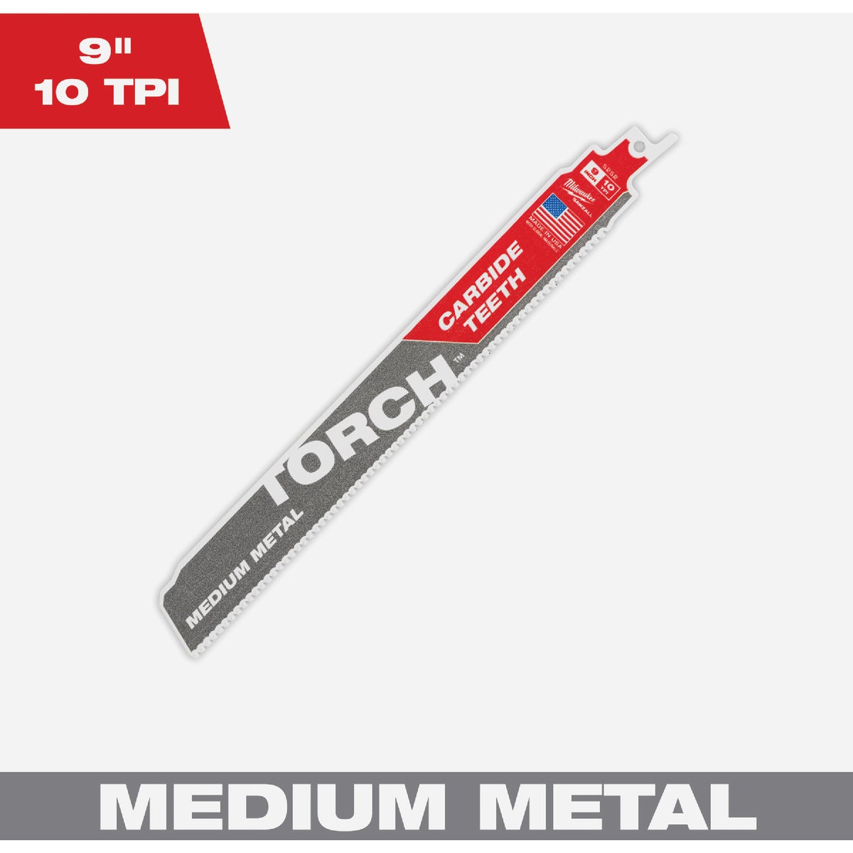 Milwaukee SAWZALL TORCH 9 In. 10 TPI Carbide Medium Metal Reciprocating Saw Blade