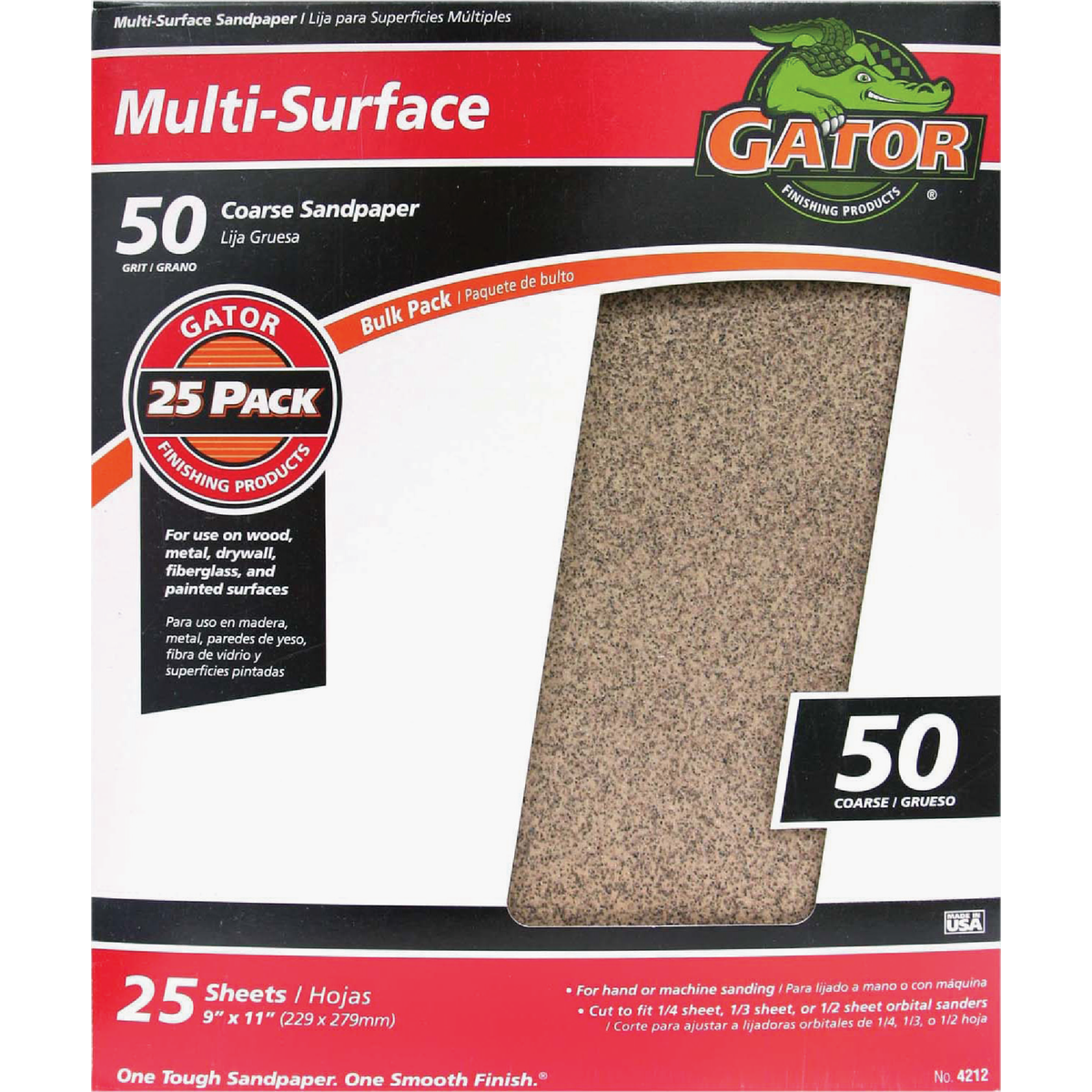 Gator Blade Multi-Surface 9 In. x 11 In. 50 Grit Coarse Sandpaper (25-Pack)