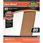 Gator Blade Bare Wood 9 In. x 11 In. 80 Grit Medium Sandpaper (25-Pack) Image 1