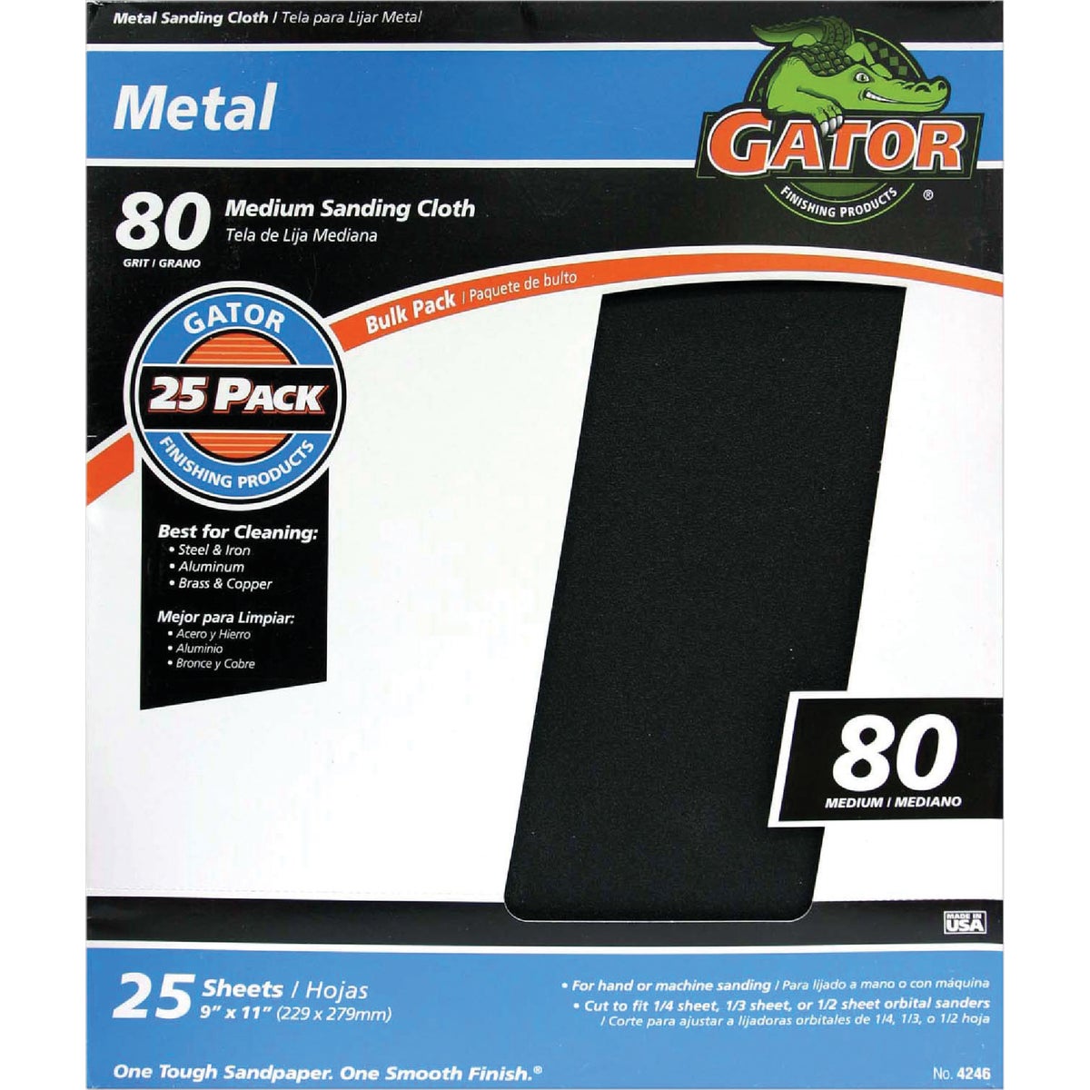 Gator Blade 9 In. W x 11 In. L 80 Grit Emery Cloth (25-pack)