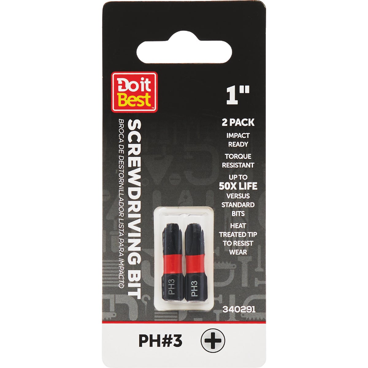 Do it Best 1 In. Phillips #3 Impact Ready Screwdriver Bit (2-Pack) Image 1
