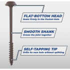 Kreg Protec-Kote #12 x 4 In. Square Coarse Thread Maxi-Loc Head Steel Pocket-Hole Screw (75 Ct.) Image 3