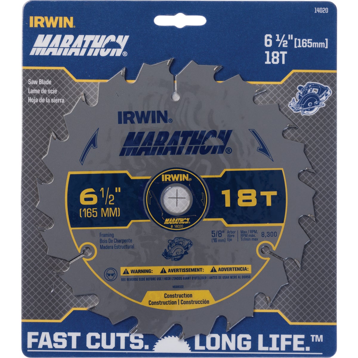 Irwin Marathon 6-1/2 In. 18-Tooth Framing/Ripping Circular Saw Blade Image 2