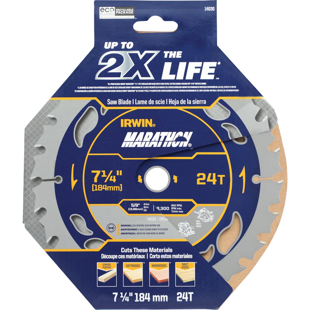 Irwin Marathon 7-1/4 In. 24-Tooth Framing/Ripping Circular Saw Blade Image 7