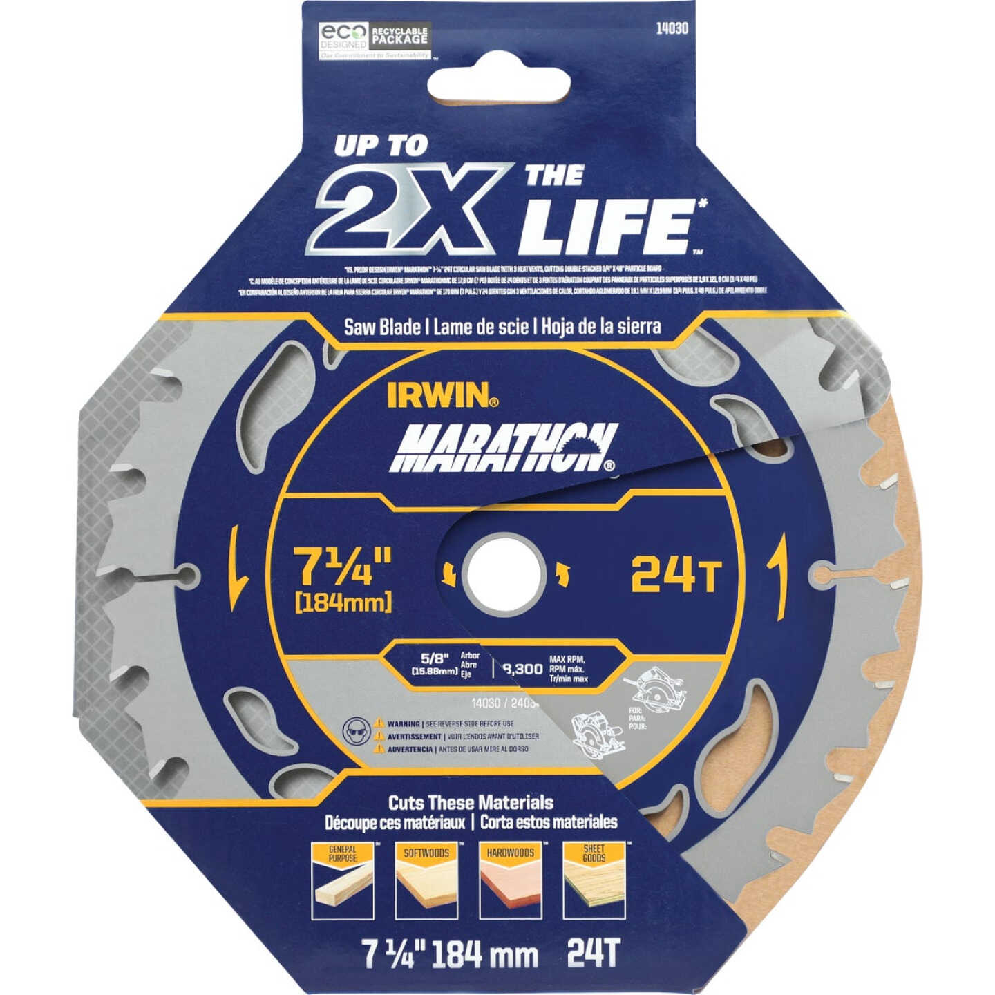 Irwin Marathon 7-1/4 In. 24-Tooth Framing/Ripping Circular Saw Blade Image 7