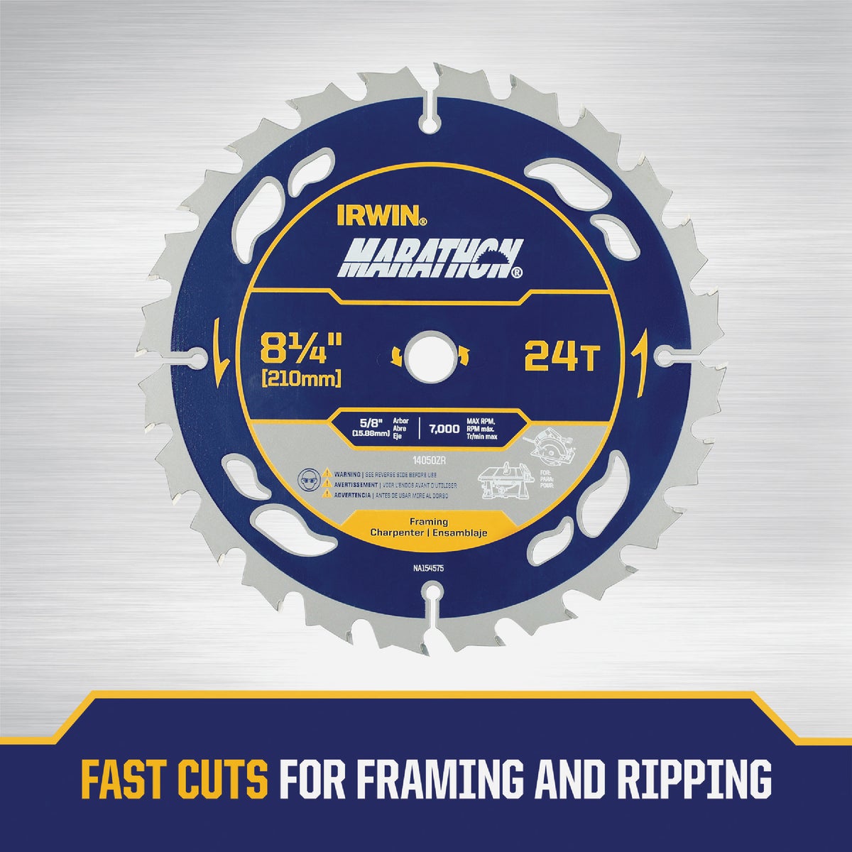 Irwin Marathon 8-1/4 In. 24-Tooth General Purpose Circular Saw Blade Image 3