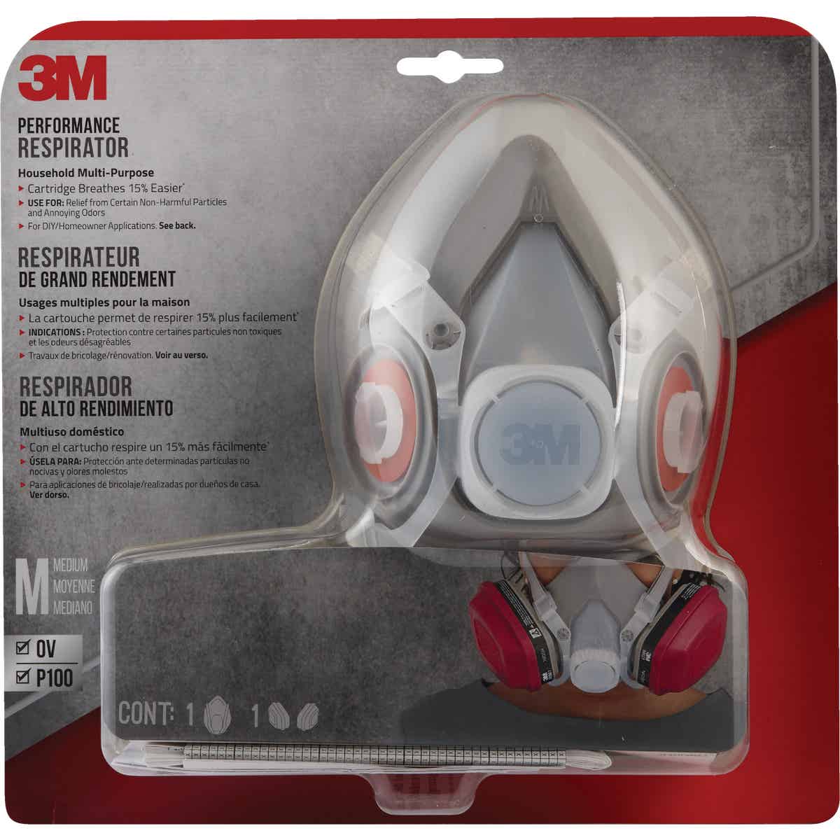 3M OV/P100 Performance Respirator for Household Use Image 2