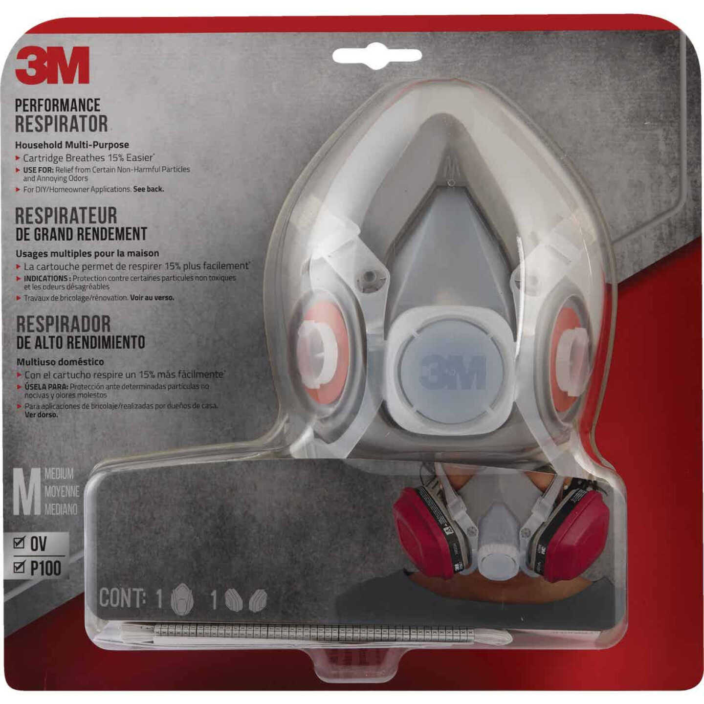 3M OV/P100 Performance Respirator for Household Use Image 2