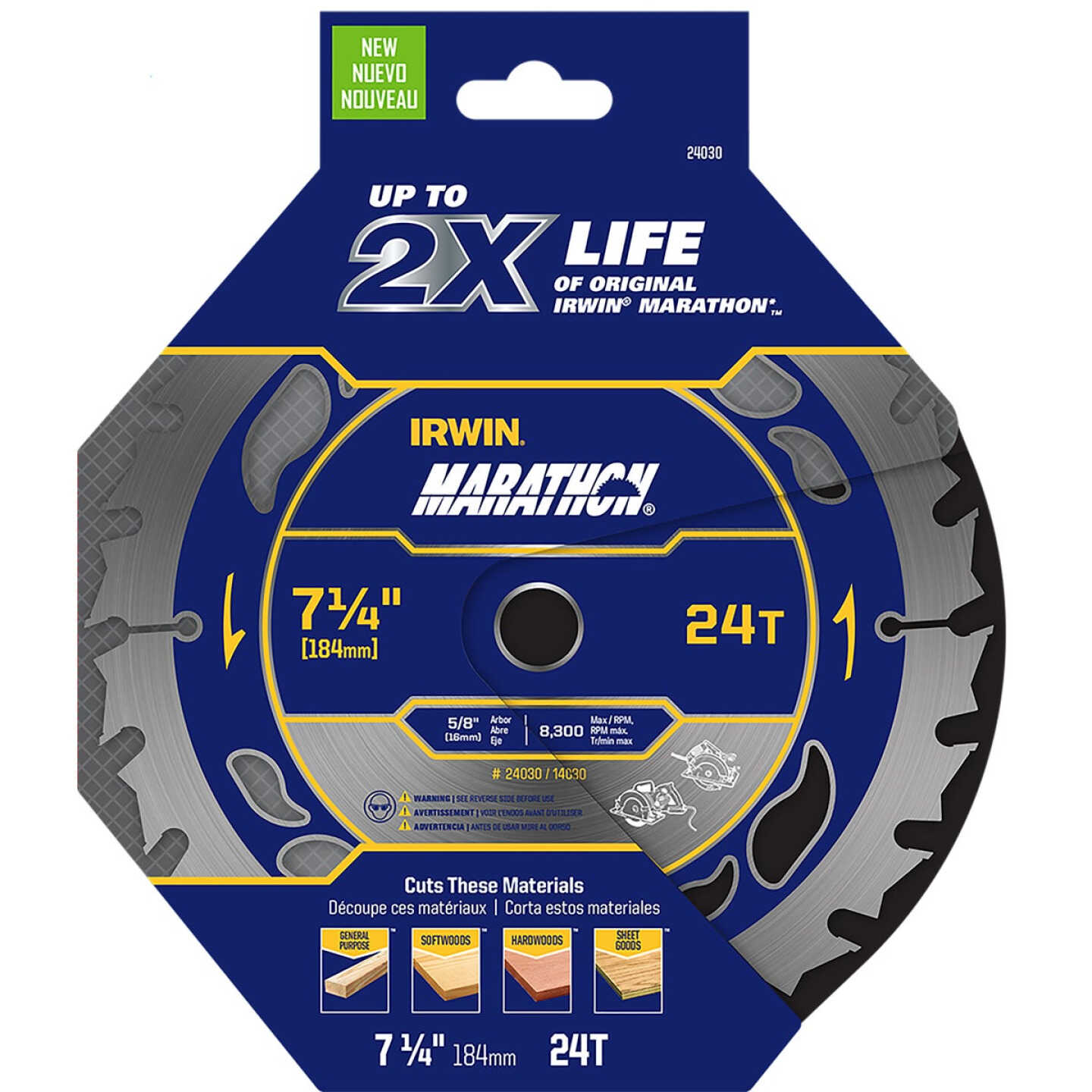 Irwin Marathon 7-1/4 In. 24-Tooth Framing/Ripping Circular Saw Blade, Bulk Image 2