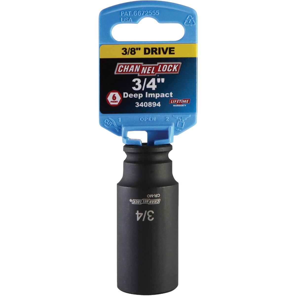 Channellock 3/8 In. Drive 3/4 In. 6-Point Deep Standard Impact Socket Image 2