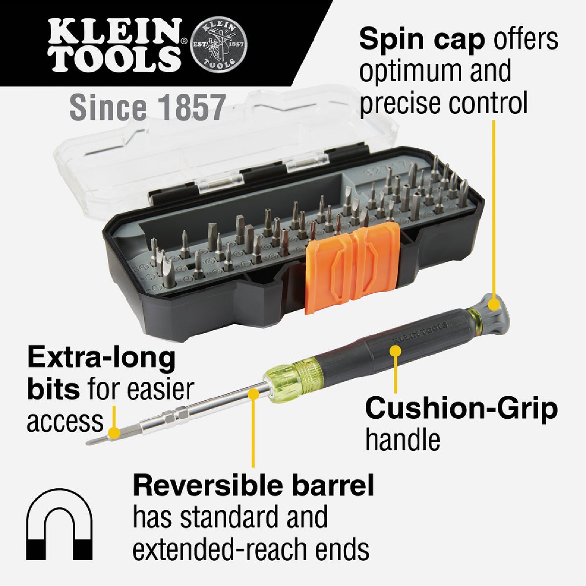 Klein All-in-1 Precision Screwdriver Set with Case (40-Piece) Image 4