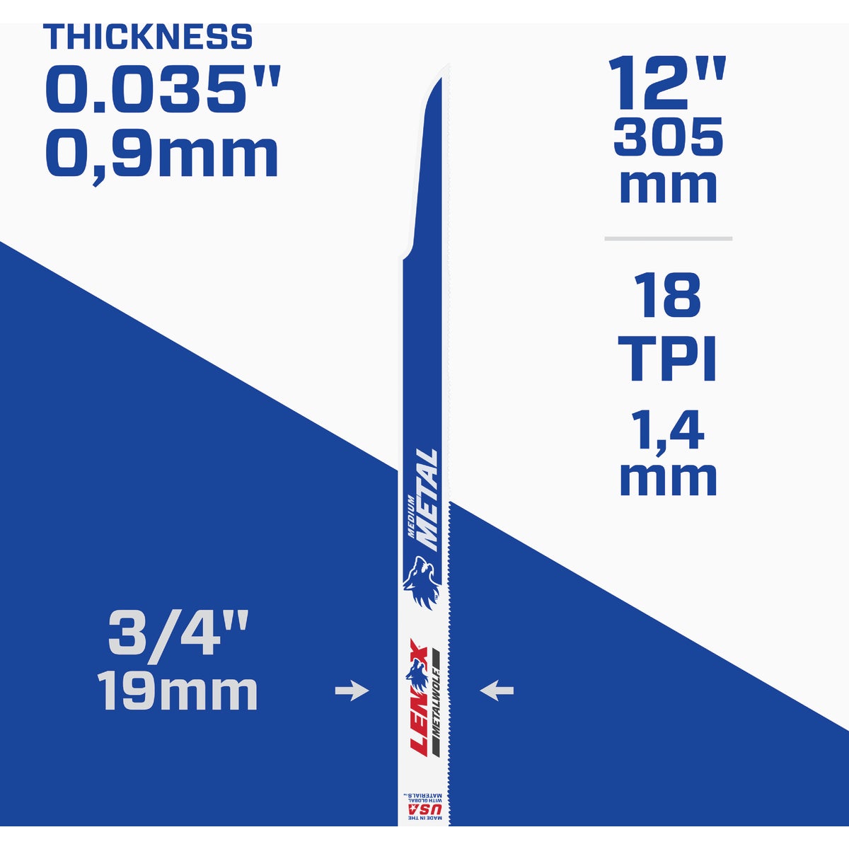 Lenox METALWOLF WAVE EDGE 12 In. 18 TPI Medium Metal Reciprocating Saw Blade (5-Pack) Image 3