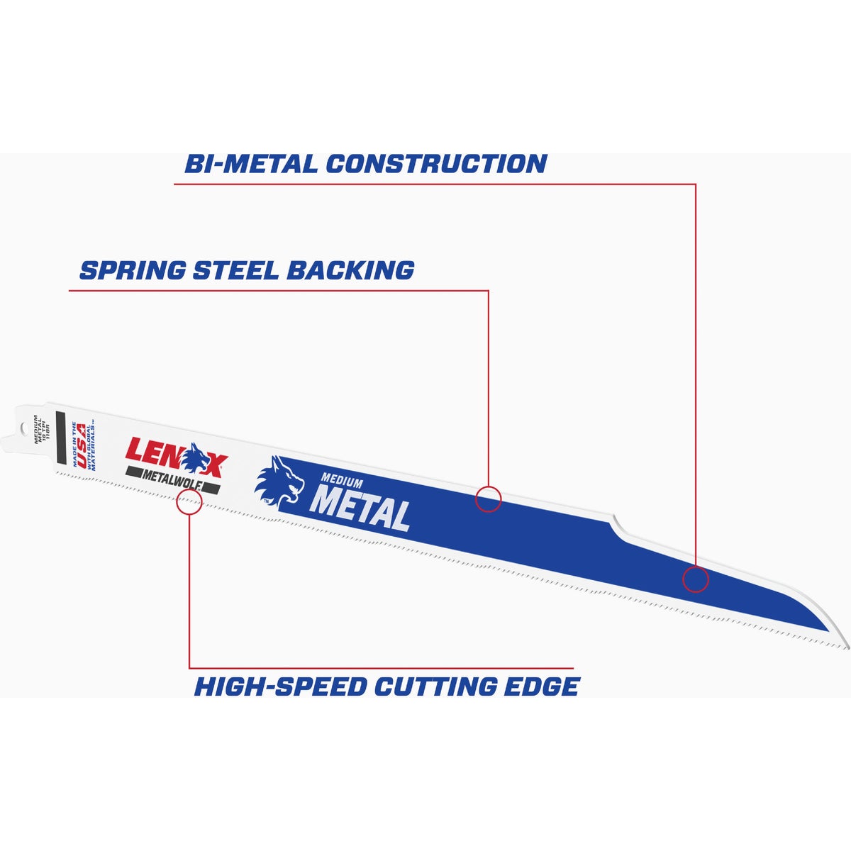 Lenox METALWOLF WAVE EDGE 12 In. 18 TPI Medium Metal Reciprocating Saw Blade (5-Pack) Image 2