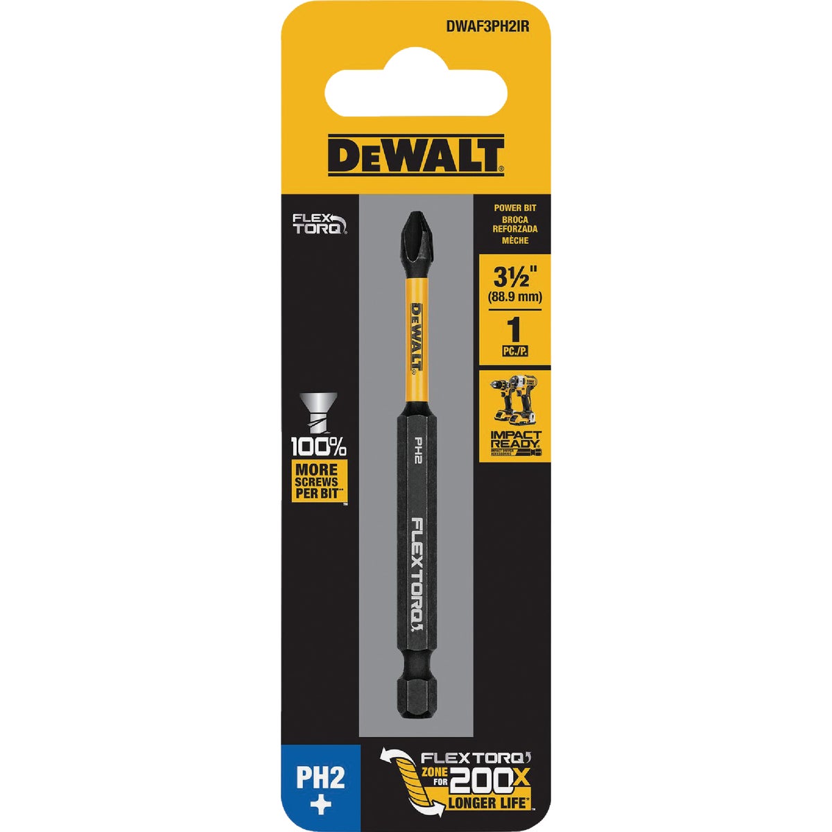 DEWALT FlexTorq 3-1/2 In. #2 Phillips Power Impact Screwdriver Bit Image 2