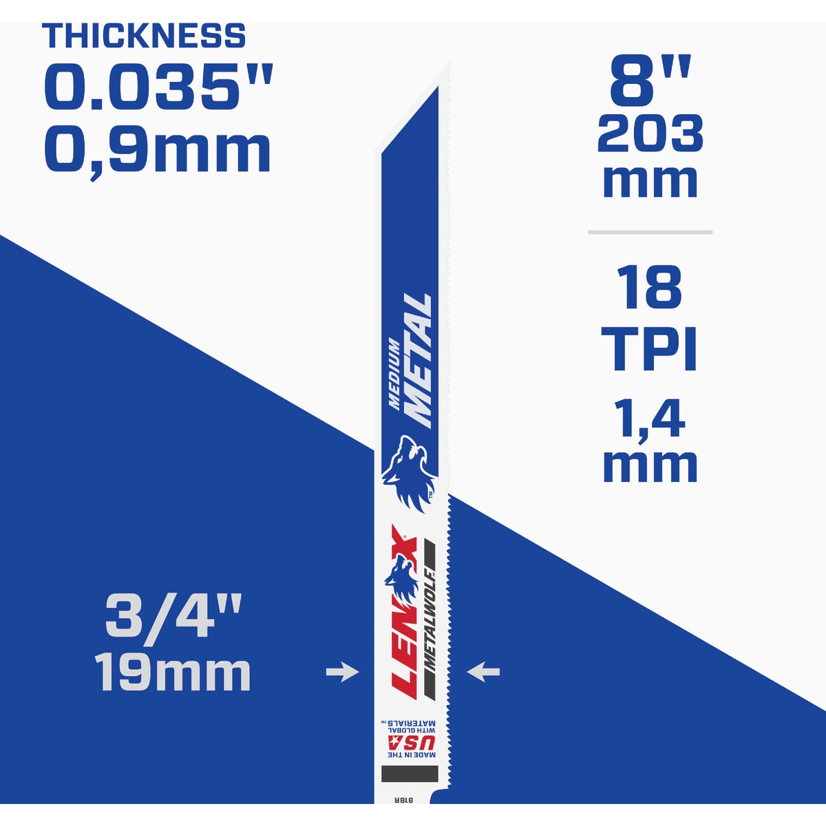 Lenox METALWOLF WAVE EDGE 8 In. 18 TPI Medium Metal Reciprocating Saw Blade (5-Pack) Image 3