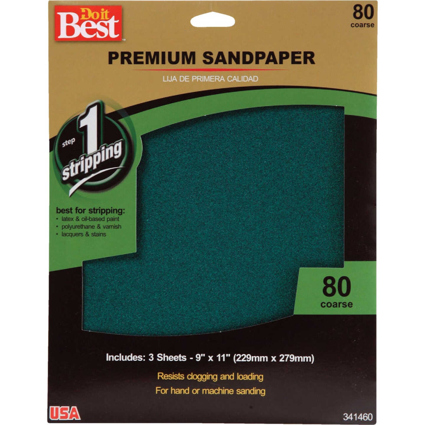 Do it Best Premium Plus 9 In. x 11 In. 80 Grit Coarse Sandpaper (3-Pack) Image 1