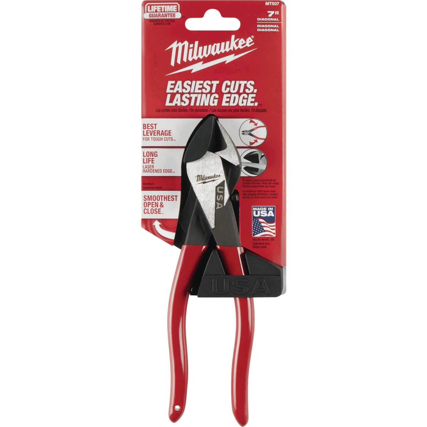 Milwaukee 7 In. Dipped Grip Diagonal Cutting Pliers Image 7