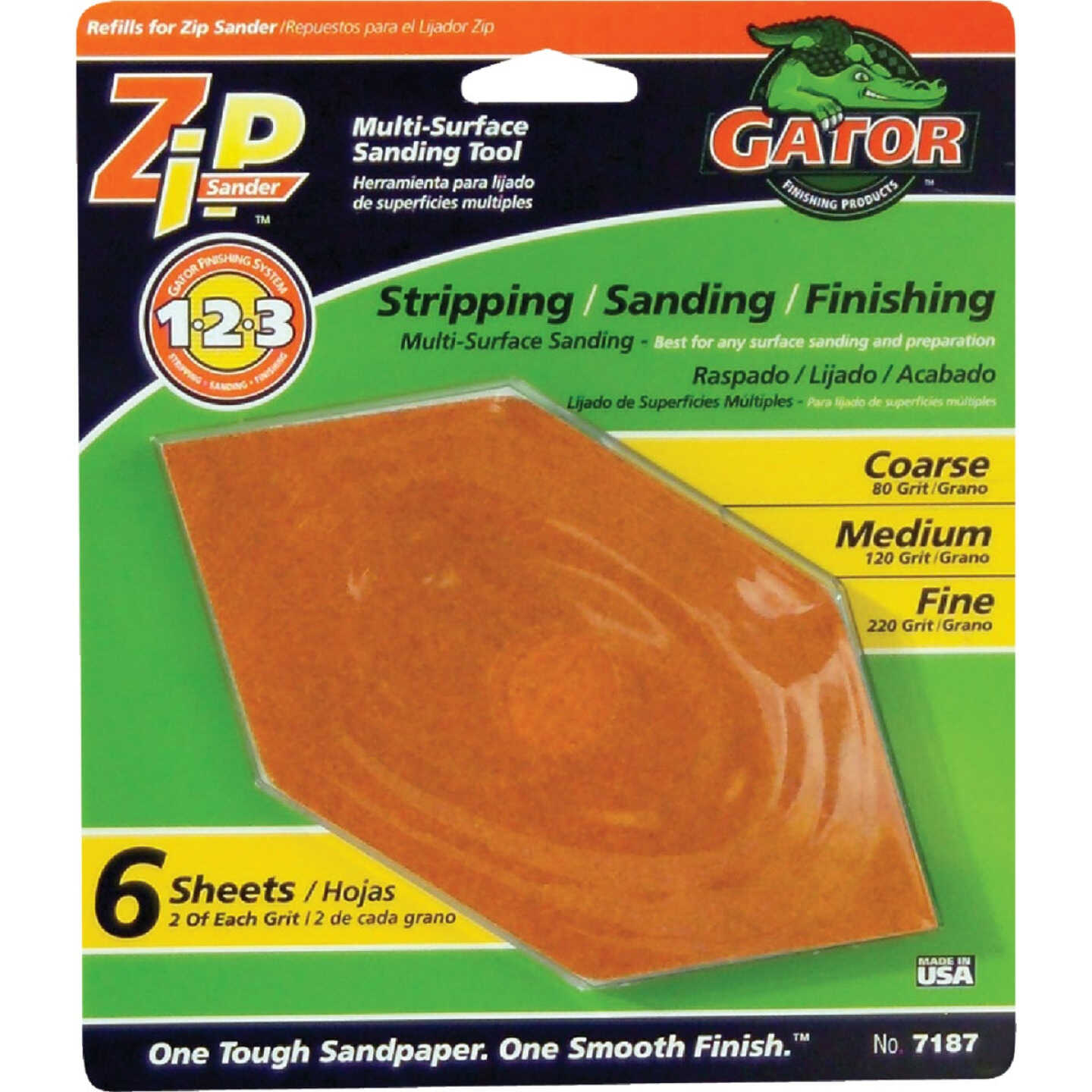 Gator Blade Assorted Zip Hand Sander Refill (6 Count) Image 1