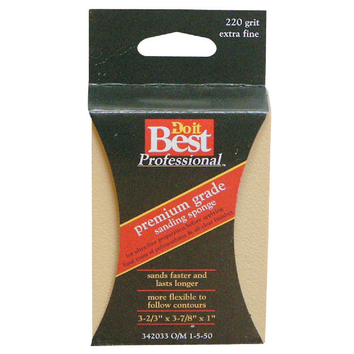 Do it Best Premium 3 In. x 5 In. x 1 In. 80 Grit Coarse Sanding Sponge Image 2