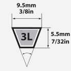 Mitsuboshi Fractional Horsepower 3L Type, 3/8 In. x 25 In. Image 2