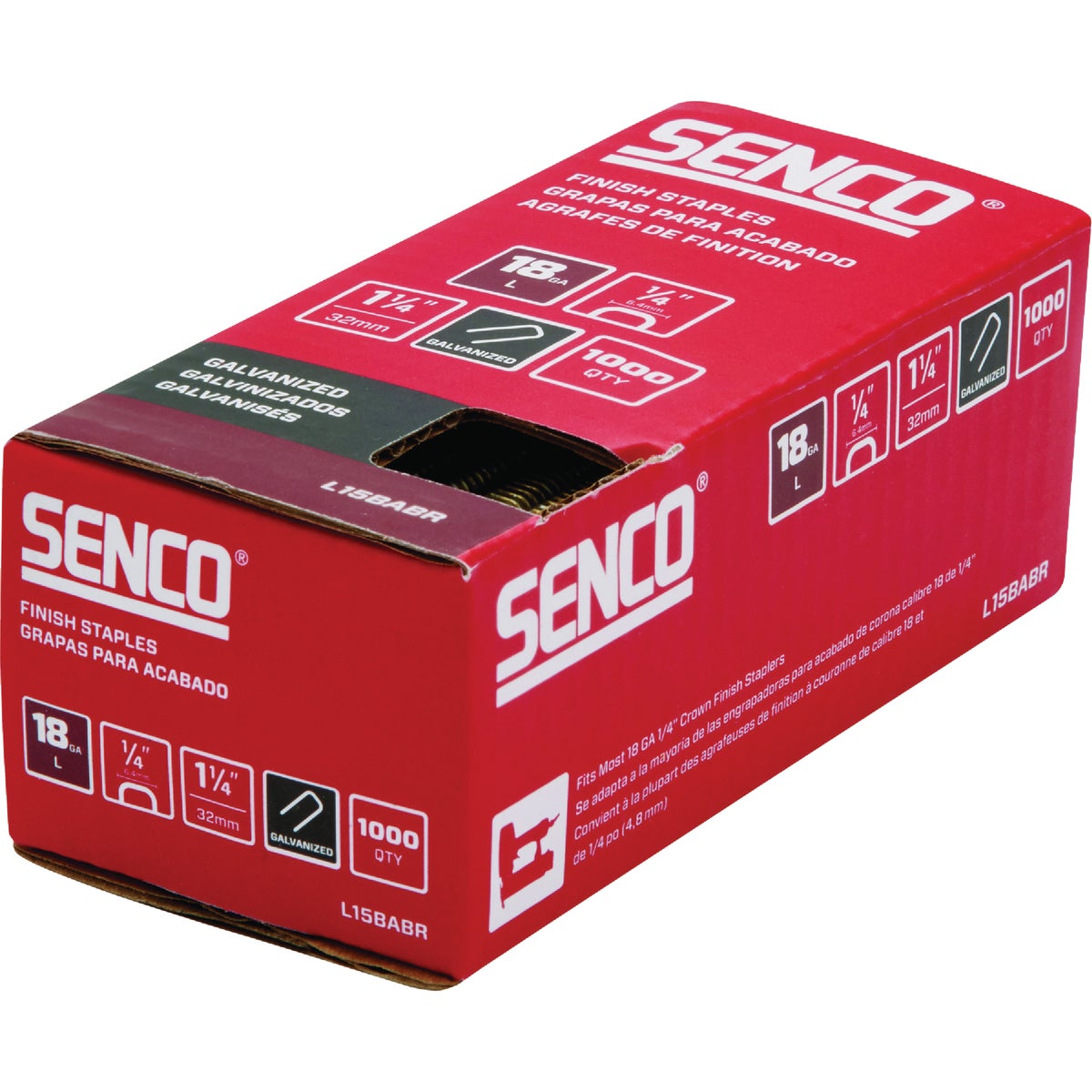 Senco AccuSet 1/4 In. x 1-1/4 In. 18-Gauge Galvanized Medium Wire Finish Staple (1000 Ct.) Image 2