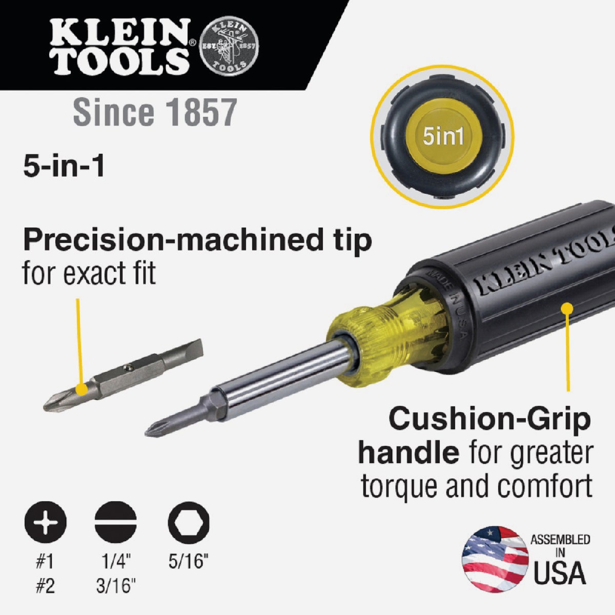 Klein 5-in-1 Multi-Bit Screwdriver Image 2