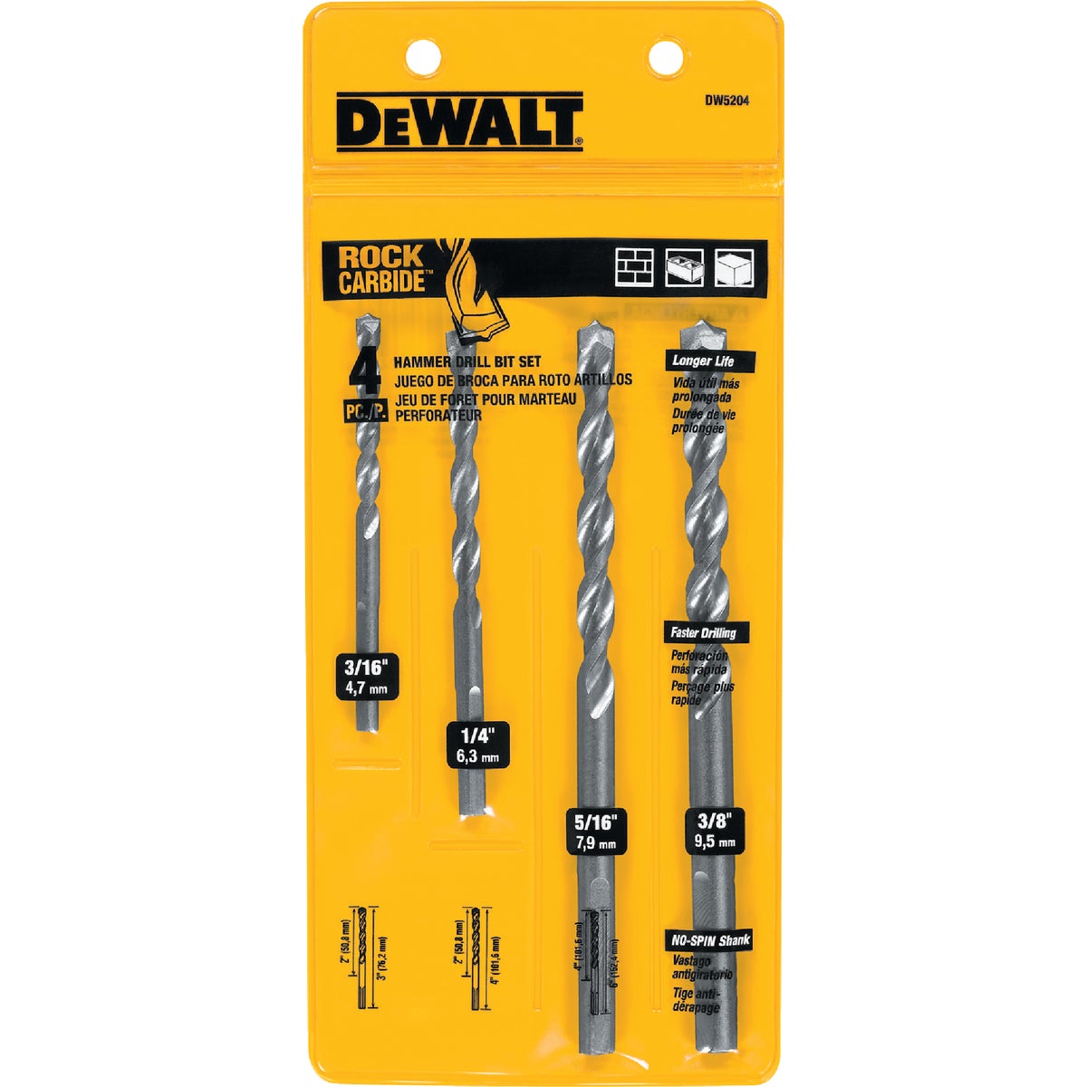 DEWALT Masonry Drill Bit Set (4-Piece) Image 1