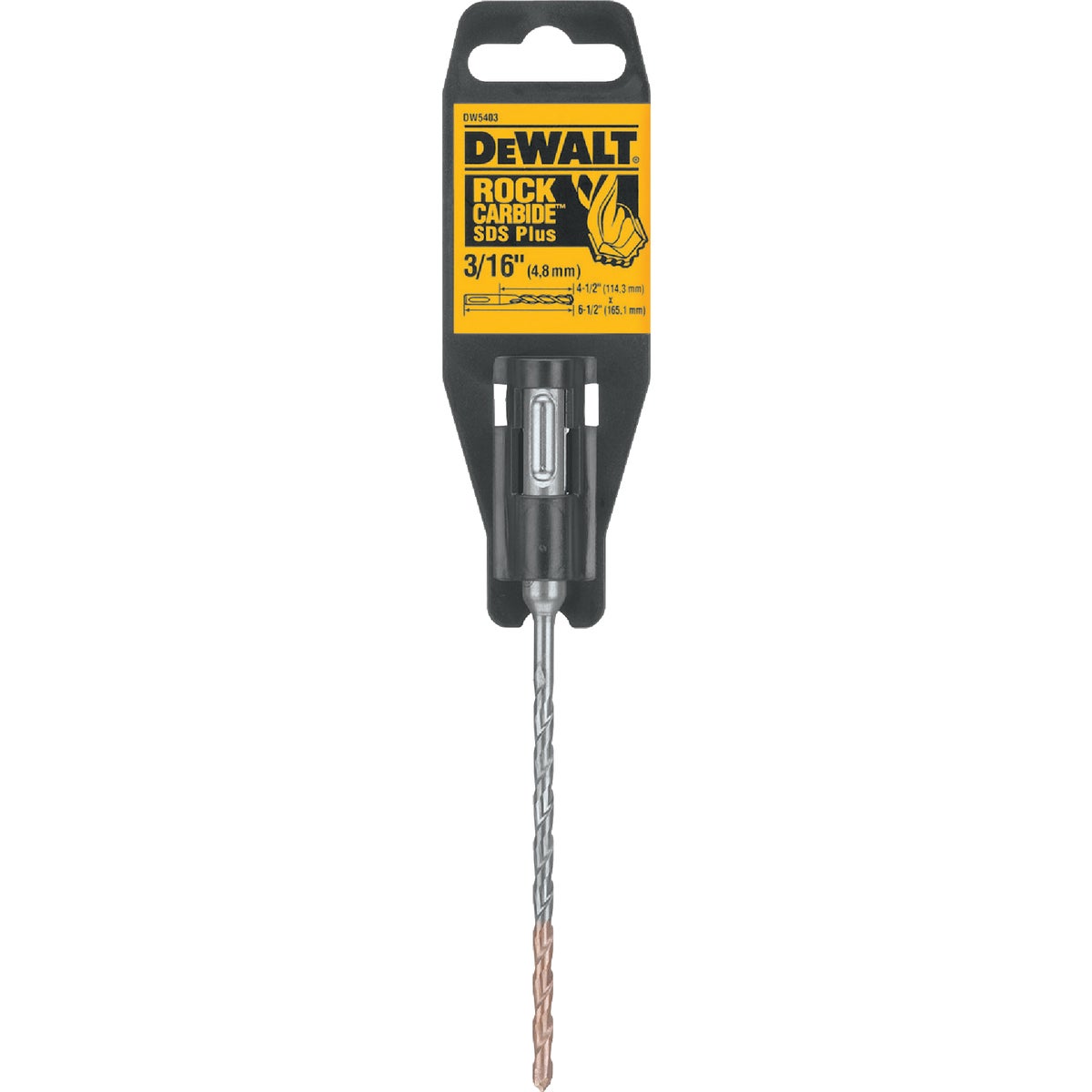 DEWALT SDS-Plus 3/16 In. x 6-1/2 In. 2-Cutter Rotary Hammer Drill Bit Image 2
