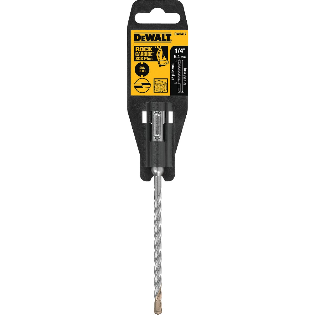 DEWALT SDS-Plus 1/4 In. x  6 In. 2-Cutter Rotary Hammer Drill Bit Image 2