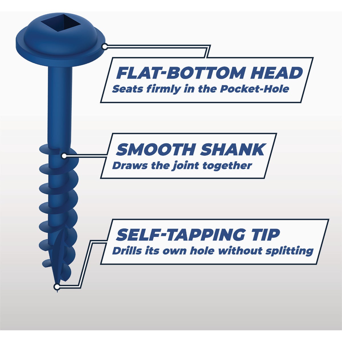 Kreg Blue-Kote #7 x 1-1/4 In. Square Coarse Thread Maxi-Loc Head Pocket-Hole Screw (100 Ct.) Image 3