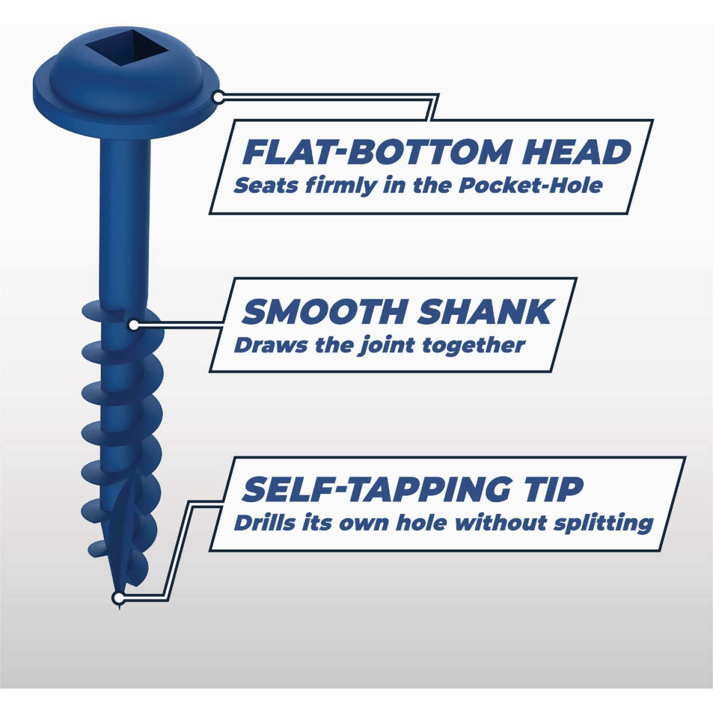 Kreg Blue-Kote #7 x 1-1/4 In. Square Coarse Thread Maxi-Loc Head Pocket-Hole Screw (100 Ct.) Image 3