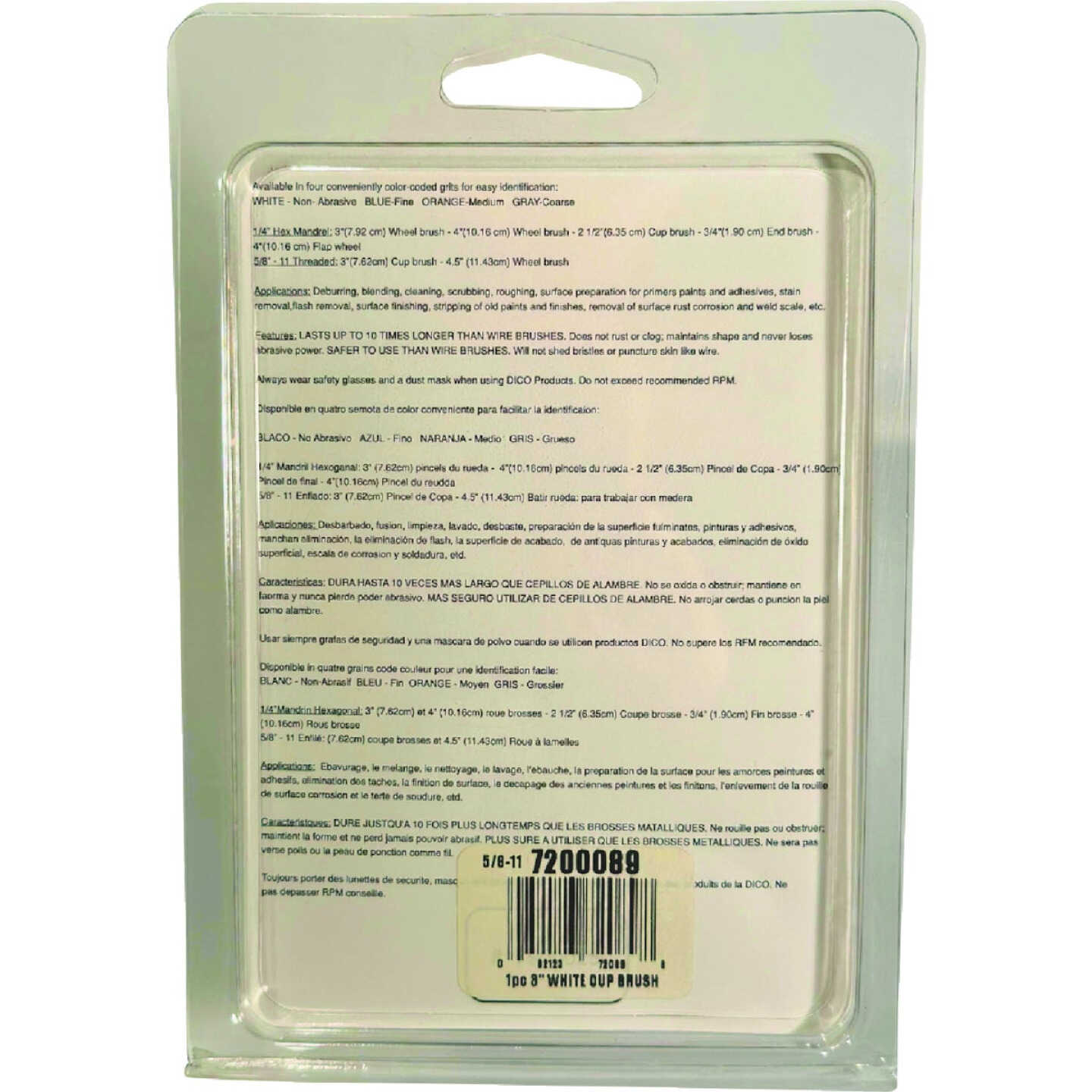 Dico Nyalox 3 In. No Grit White Angle Grinder Cup Brush Image 3